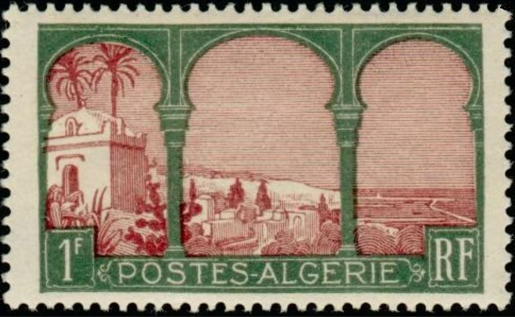 Vue de la mosquée des pêcheurs et de la rade d'Alger