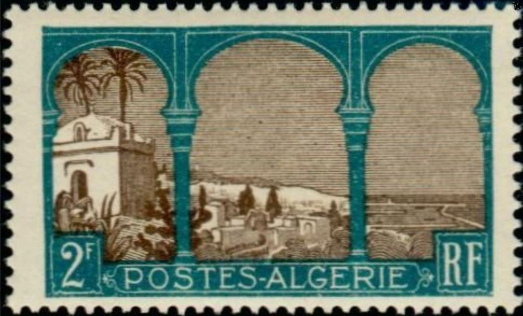 Vue de la mosquée des pêcheurs et de la rade d'Alger