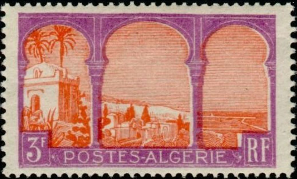 Vue de la mosquée des pêcheurs et de la rade d'Alger