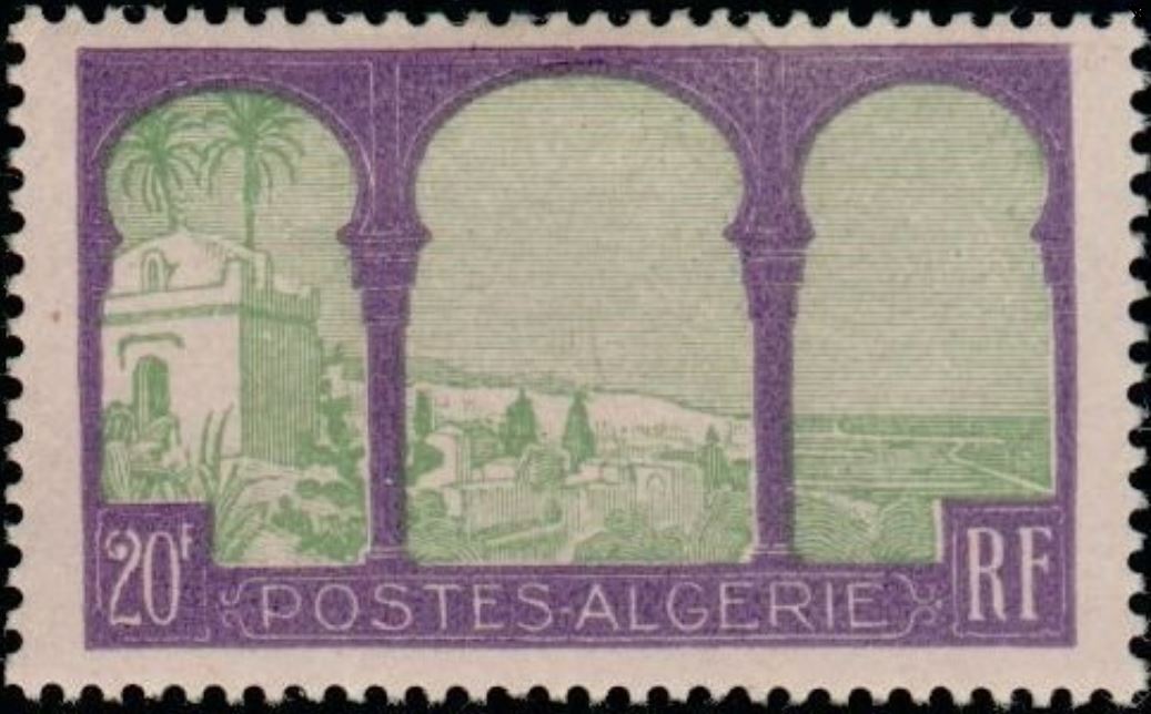 Vue de la mosquée des pêcheurs et de la rade d'Alger